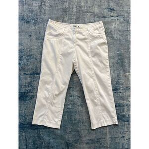 Cache White Denim Capri Size 8